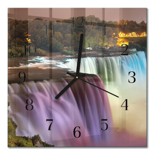 Square wall clock Waterfall