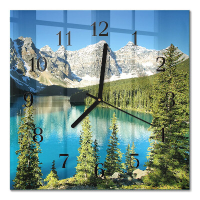Glass clock square Mountains nature