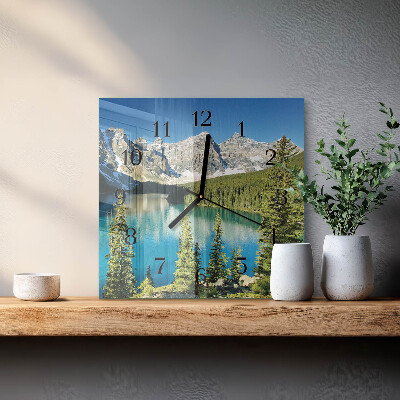 Glass clock square Mountains nature