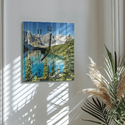 Glass clock square Mountains nature