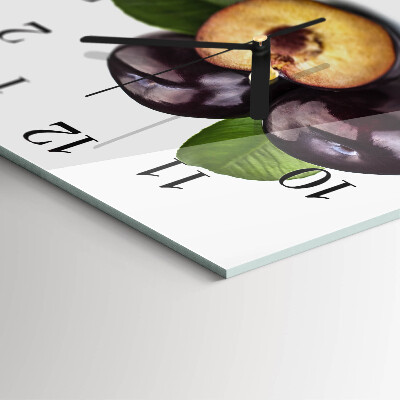Square kitchen clock Plums