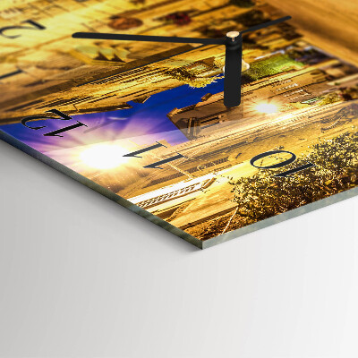 Square wall clock Street at night