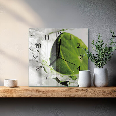 Glass clock square Calcium carbonate