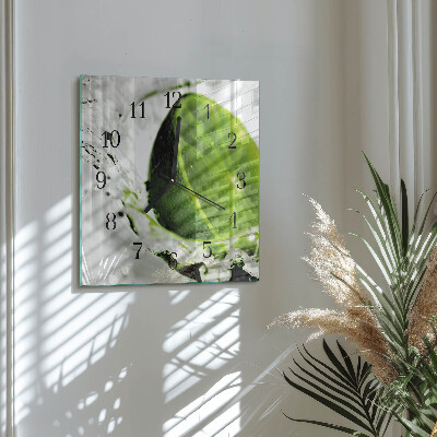 Glass clock square Calcium carbonate