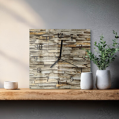 Square kitchen clock Stones