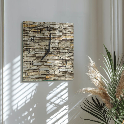 Square kitchen clock Stones