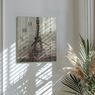 Square kitchen clock Eiffel Tower