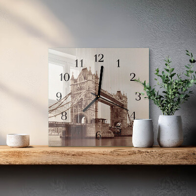 Glass clock square Horizon