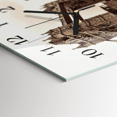 Glass clock square Horizon