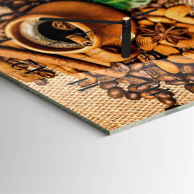 Glass clock square Cinnamon almonds