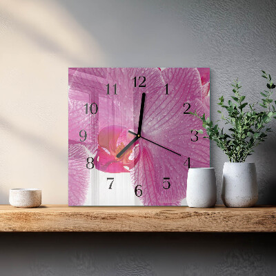 Square kitchen clock Orchid