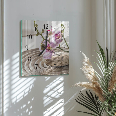 Square wall clock Sand orchid