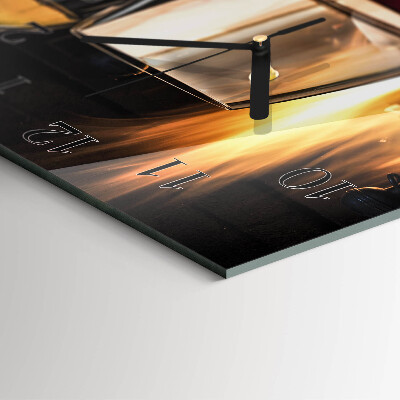 Glass clock square Spaghetti