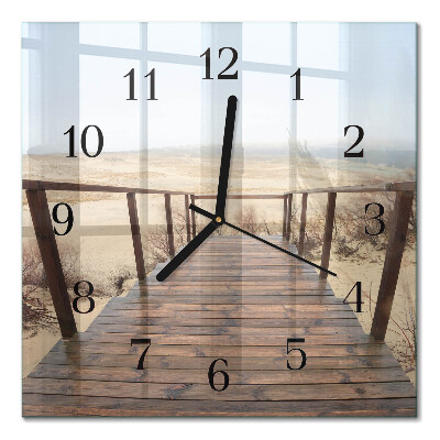 Glass wall clock square Pier