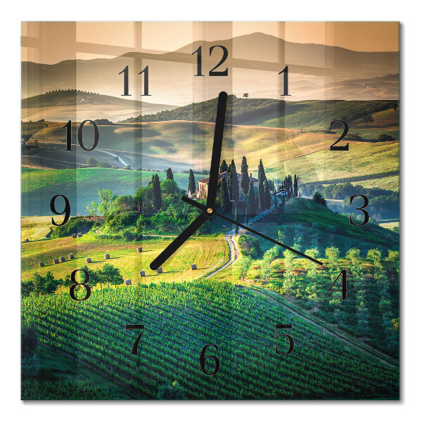 Glass clock square Landscape