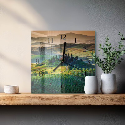 Glass clock square Landscape