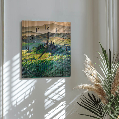 Glass clock square Landscape