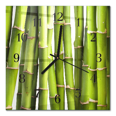 Glass clock square Bamboos