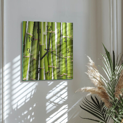 Glass clock square Bamboos