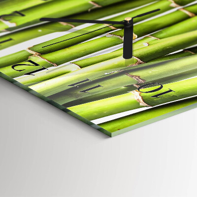 Glass clock square Bamboos