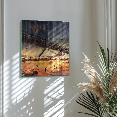 Square wall clock River Bridge