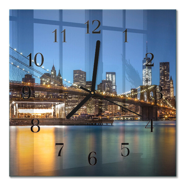 Glass wall clock square Horizon