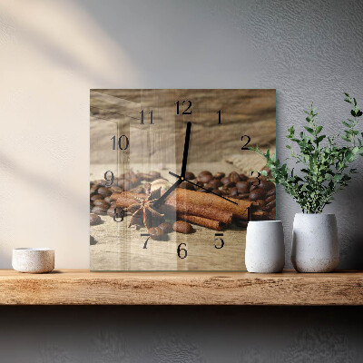 Square kitchen clock Anise cinnamon