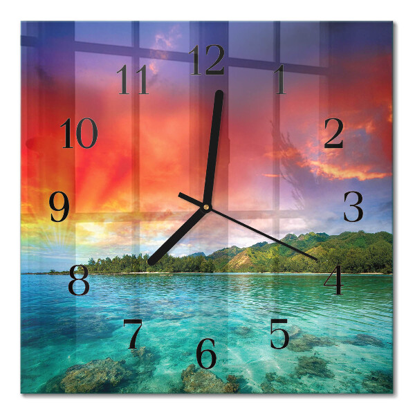 Glass clock square Landscape