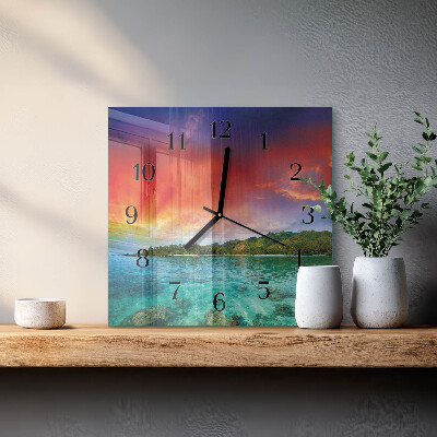 Glass clock square Landscape