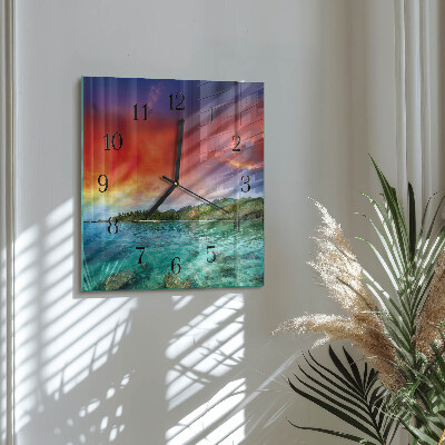 Glass clock square Landscape