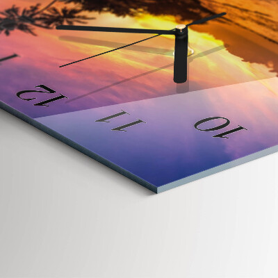 Square kitchen clock Sunset