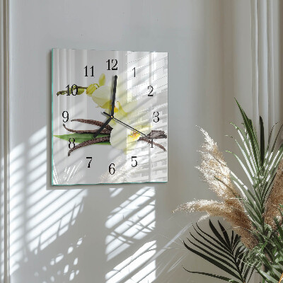 Square wall clock Vanilla orchid