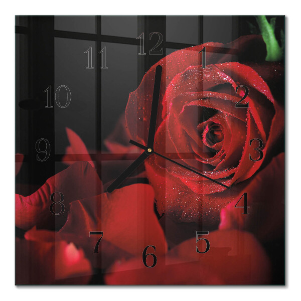 Square kitchen clock Rose