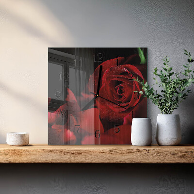 Square kitchen clock Rose