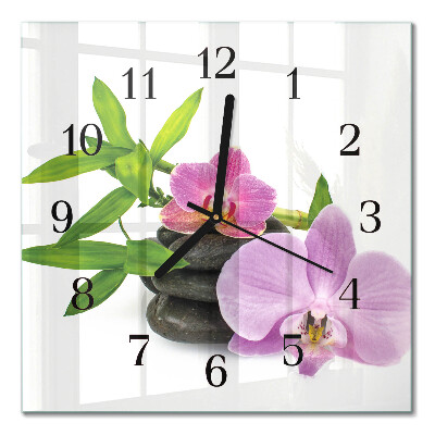 Square wall clock Orchid