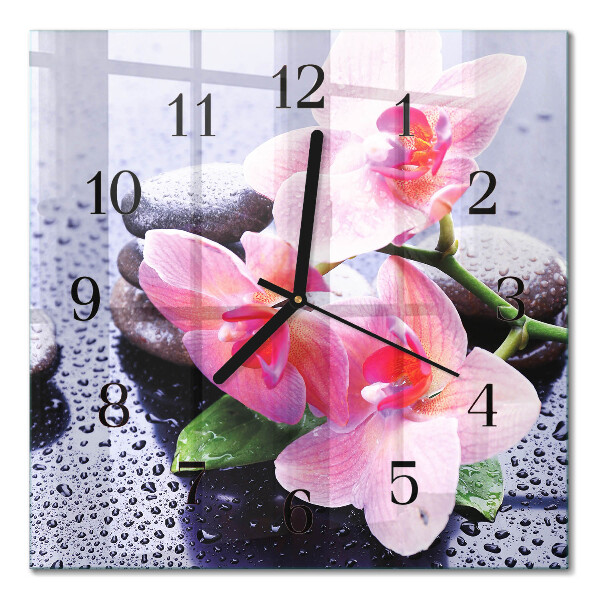 Square wall clock Orchid