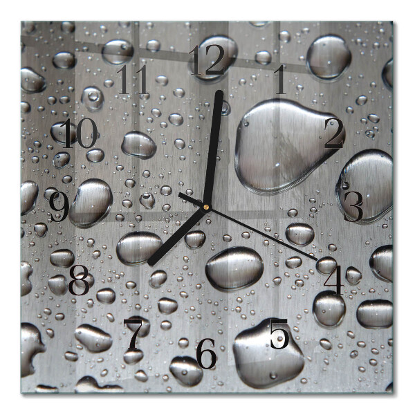 Glass clock square Drops