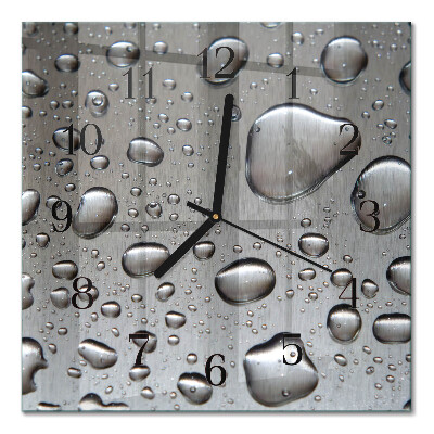 Glass clock square Drops