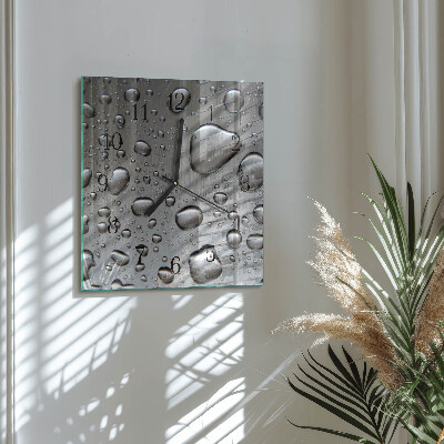 Glass clock square Drops