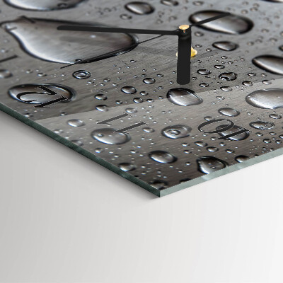 Glass clock square Drops