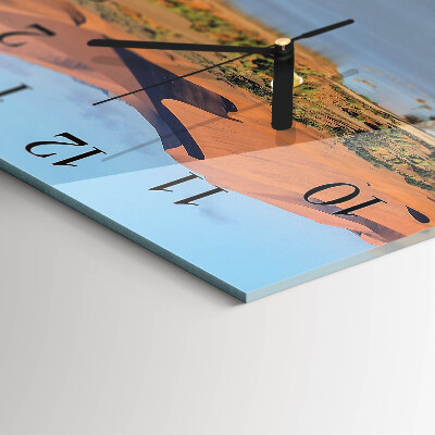 Glass clock square Desert