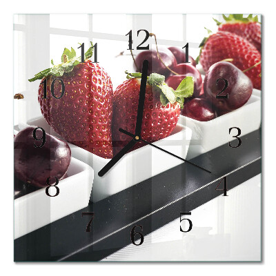 Square wall clock Strawberries