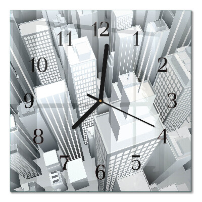 Glass wall clock square Buildings