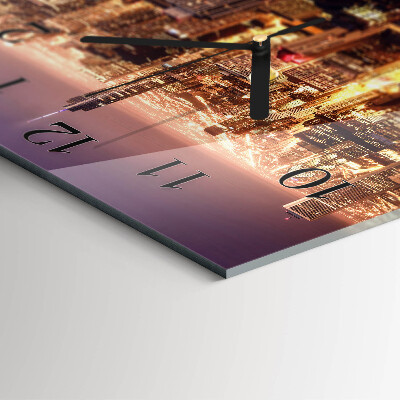 Glass clock square Horizon