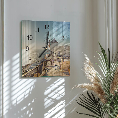Glass clock square Santorini
