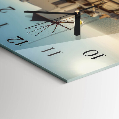 Glass clock square Santorini