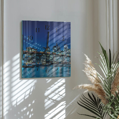 Glass wall clock square Horizon