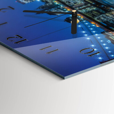 Glass wall clock square Horizon