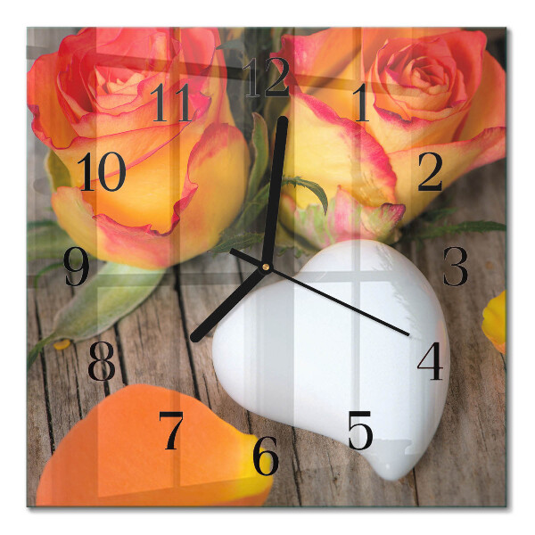 Square kitchen clock Heart