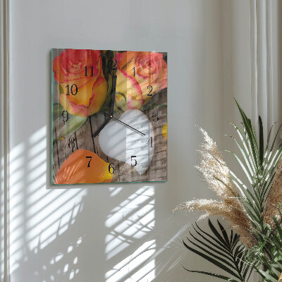 Square kitchen clock Heart